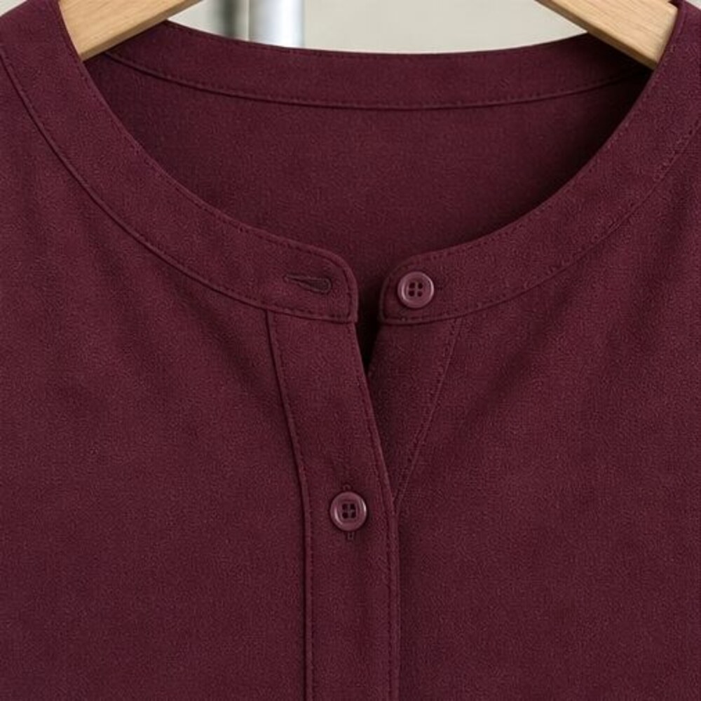 Burgundy Ruffle Blouse - Picture 4 of 6